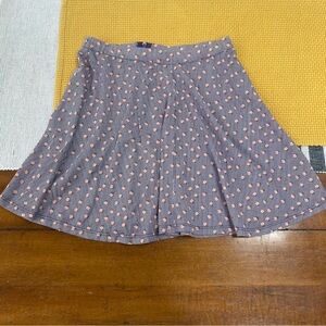 Mimi Chica floral twill zipper skater skirt